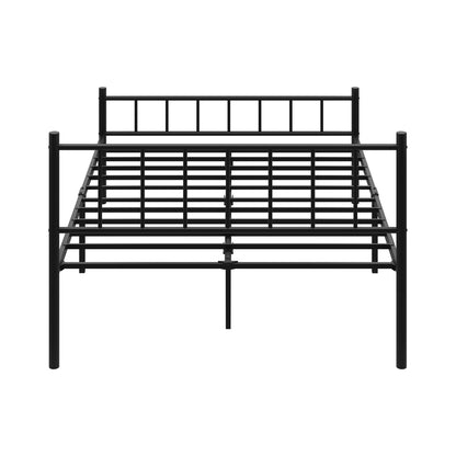 Oikiture Bed Frame Double Size Metal Base Platform Black COMA-Metal Bed Frame-PEROZ Accessories