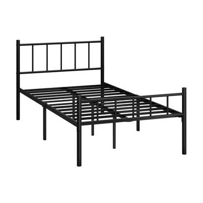 Oikiture Bed Frame King Single Metal Base Platform Black COMA-Metal Bed Frame-PEROZ Accessories