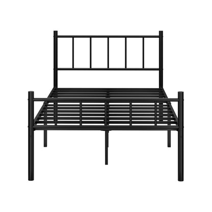 Oikiture Bed Frame King Single Metal Base Platform Black COMA-Metal Bed Frame-PEROZ Accessories