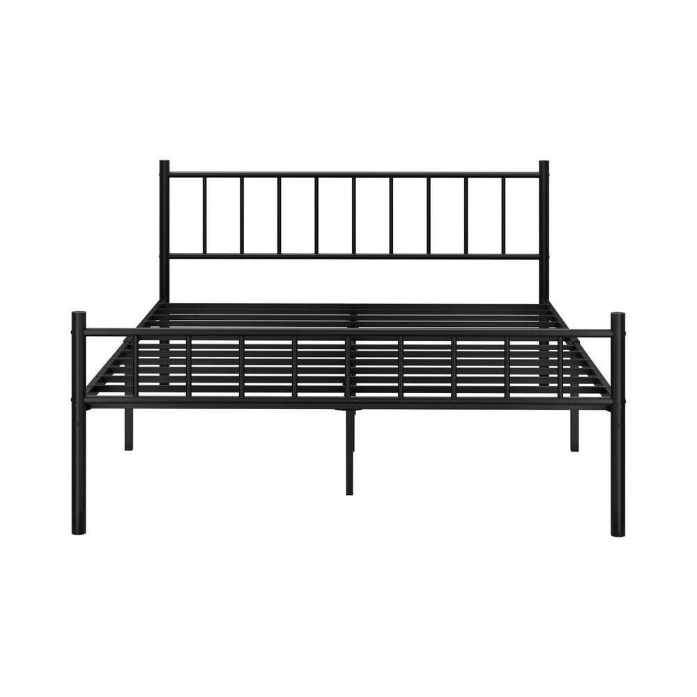 Oikiture Bed Frame Queen Size Metal Base Platform Black COMA-Metal Bed Frame-PEROZ Accessories