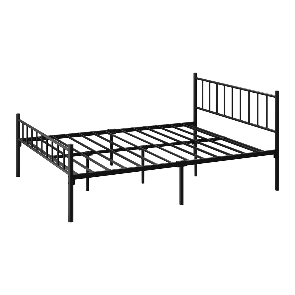 Oikiture Bed Frame Queen Size Metal Base Platform Black COMA-Metal Bed Frame-PEROZ Accessories