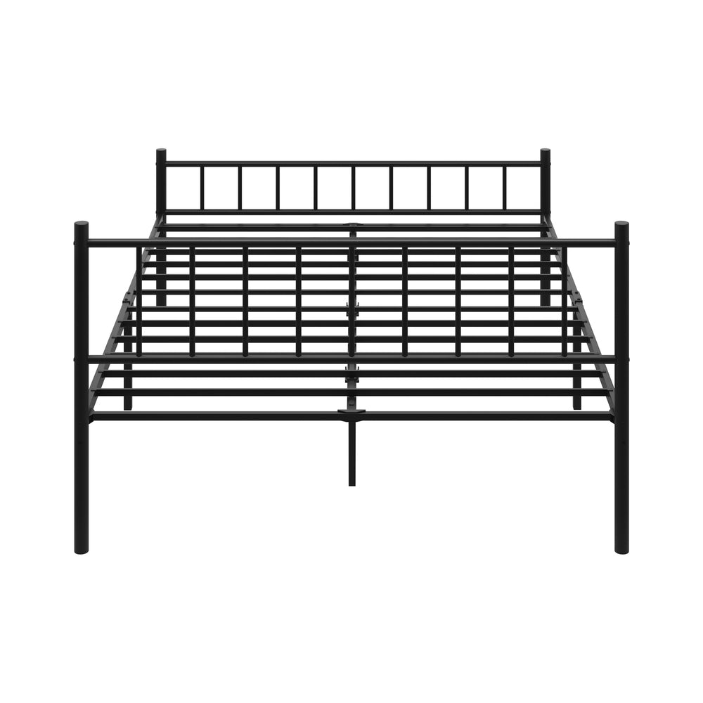 Oikiture Bed Frame Queen Size Metal Base Platform Black COMA-Metal Bed Frame-PEROZ Accessories