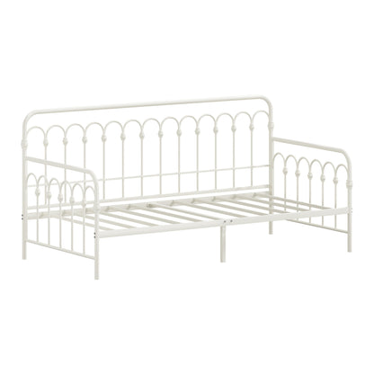 Oikiture Metal Daybed Frame Single Size Sofa Bed Steel Slat Beige-Metal Bed Frame-PEROZ Accessories