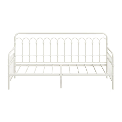 Oikiture Metal Daybed Frame Single Size Sofa Bed Steel Slat Beige-Metal Bed Frame-PEROZ Accessories