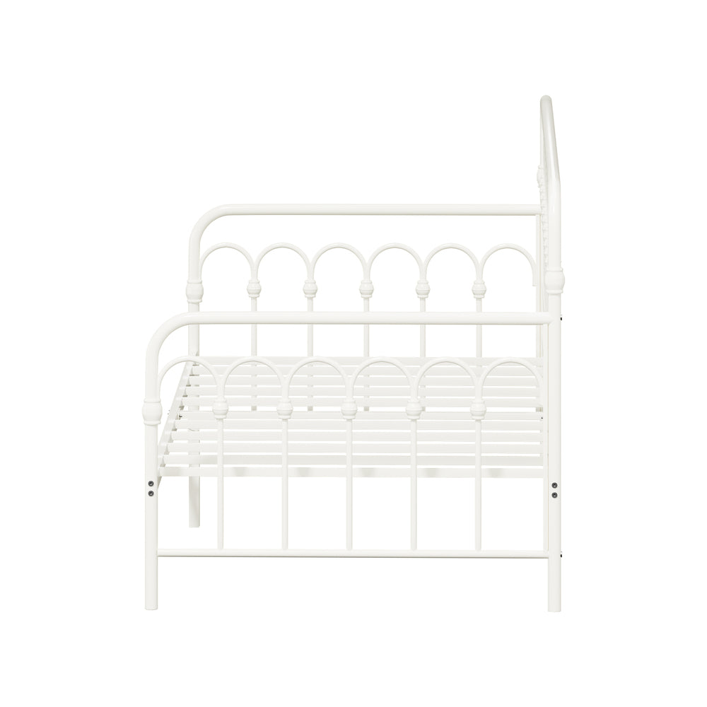Oikiture Metal Daybed Frame Single Size Sofa Bed Steel Slat Beige-Metal Bed Frame-PEROZ Accessories