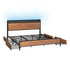 Oikiture Metal Bed Frame King Size LED Headboard 4 Storage Drawers USB-Metal Bed Frame-PEROZ Accessories