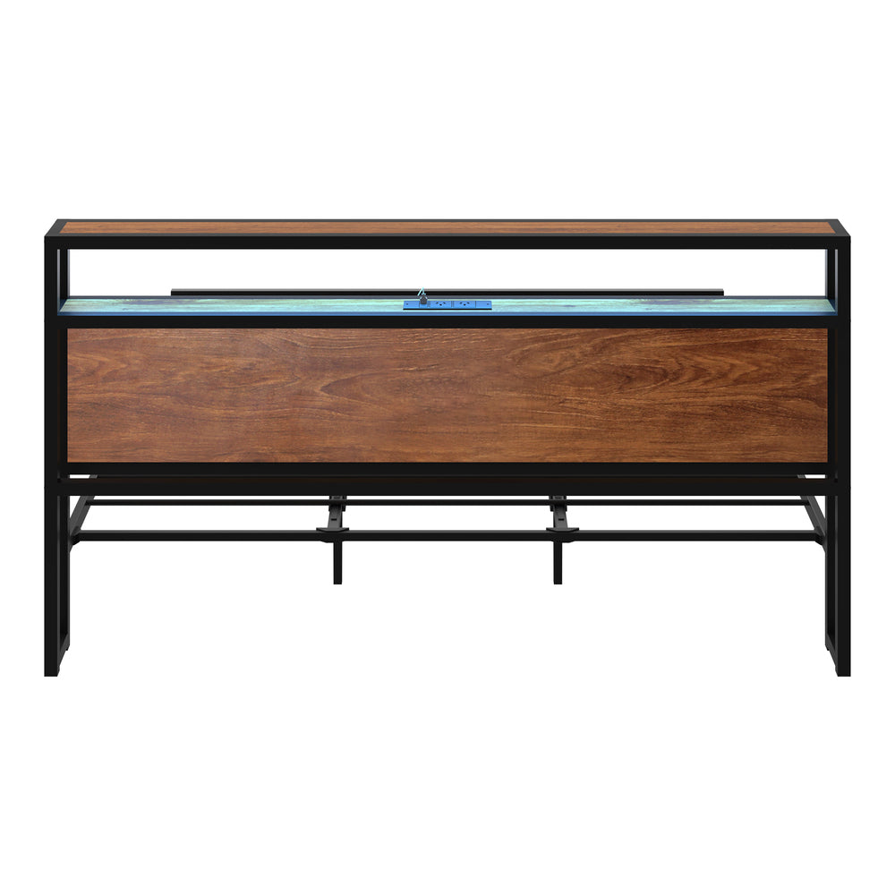 Oikiture Metal Bed Frame King Size LED Storage Headboard USB Charge-Metal Bed Frame-PEROZ Accessories