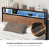 Oikiture Metal Bed Frame King Size LED Storage Headboard USB Charge-Metal Bed Frame-PEROZ Accessories