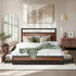Oikiture Metal Bed Frame Queen LED Storage Headboard USB Charging & 4 Drawers-Metal Bed Frame-PEROZ Accessories