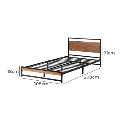 Oikiture Metal Bed Frame King Single Size Beds Base Platform Wood-Metal Bed Frames-PEROZ Accessories