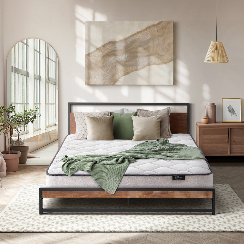 Oikiture Metal Bed Frame Double Size Beds Platform with Mattress-Bed Frame-PEROZ Accessories