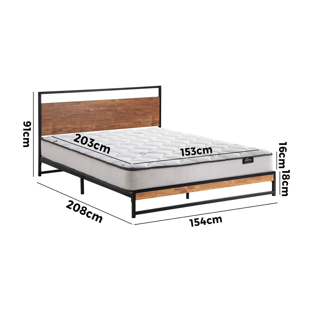 Oikiture Metal Bed Frame Queen Size Beds Platform with Mattress-Bed Frame-PEROZ Accessories