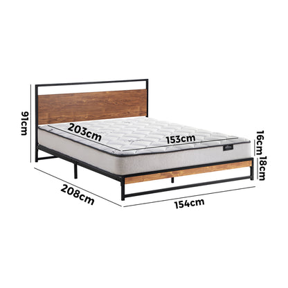 Oikiture Metal Bed Frame Queen Size Beds Platform with Mattress-Bed Frame-PEROZ Accessories