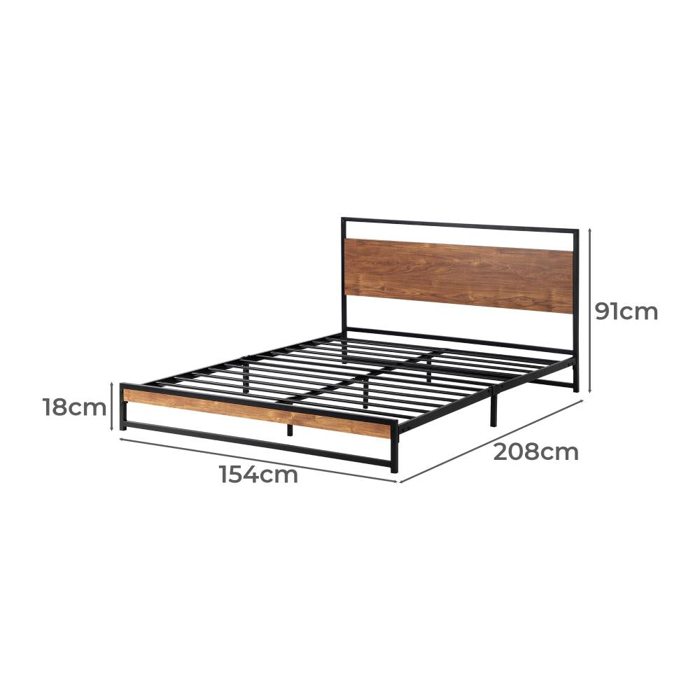 Oikiture Metal Bed Frame Queen Size Beds Base Platform Wood-Metal Bed Frames-PEROZ Accessories