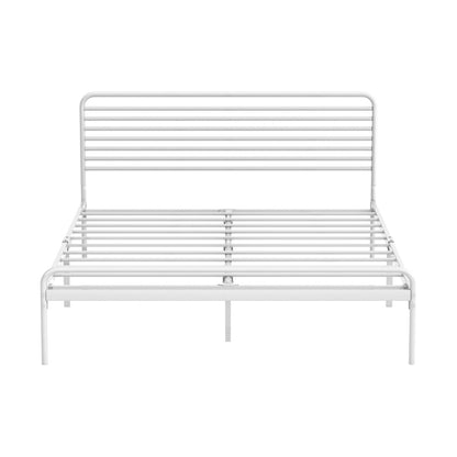 Oikiture Metal Bed Frame Double Size Platform White-Metal Bed Frames-PEROZ Accessories