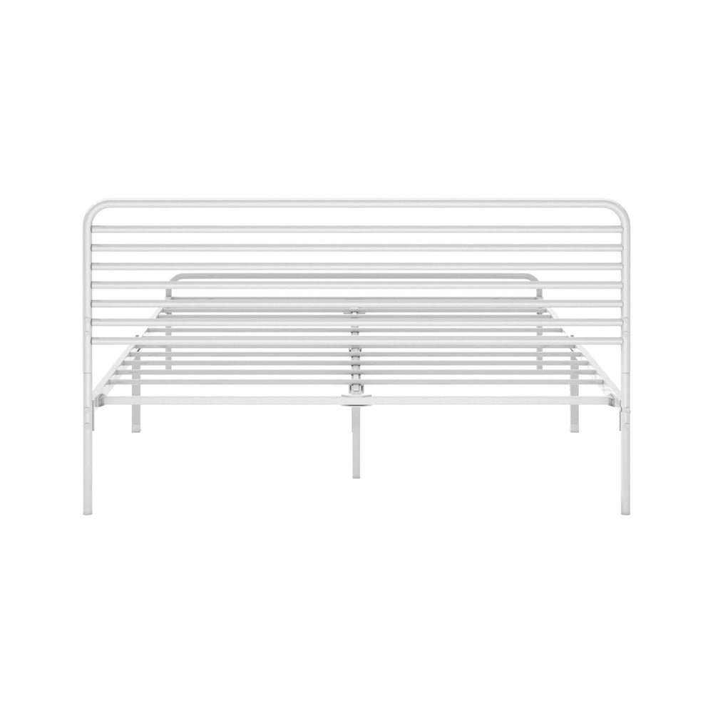 Oikiture Metal Bed Frame Double Size Platform White-Metal Bed Frames-PEROZ Accessories