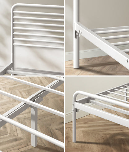 Oikiture Metal Bed Frame King Single Platform White-Metal Bed Frames-PEROZ Accessories