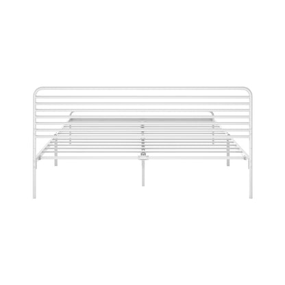 Oikiture Metal Bed Frame Queen Size Platform White-Metal Bed Frames-PEROZ Accessories