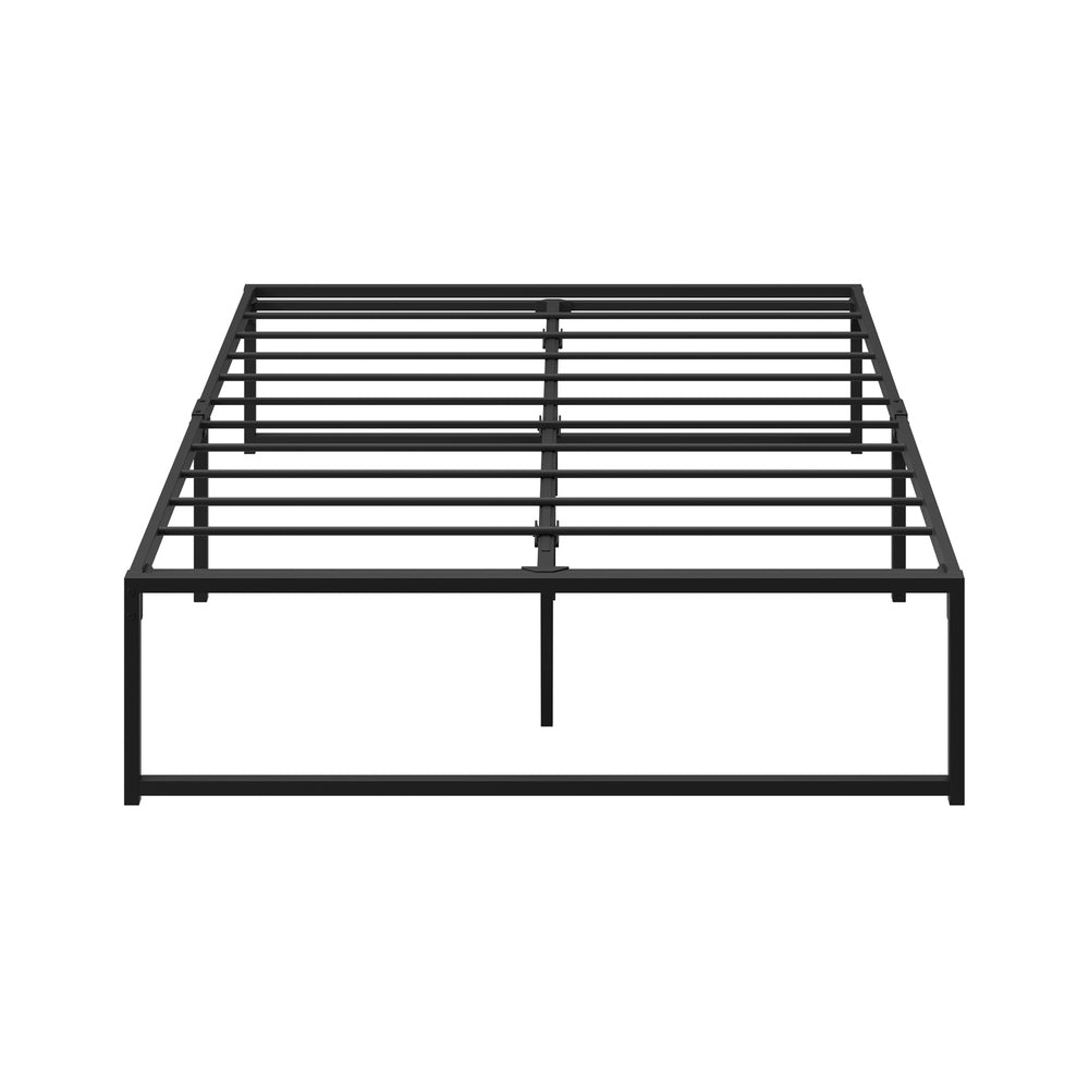 Oikiture Metal Bed Frame Double Size Beds Platform Black-Metal Bed Frames-PEROZ Accessories