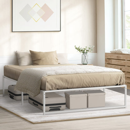 Oikiture Metal Bed Frame Double Size Bed Base White-Metal Bed Frame-PEROZ Accessories