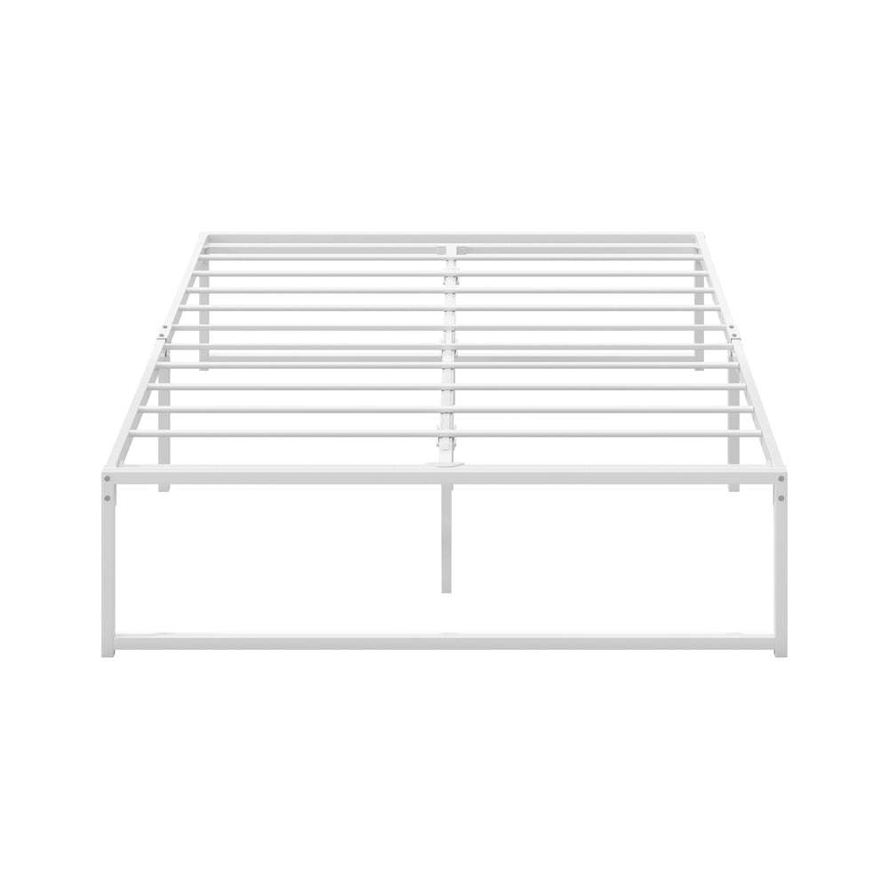 Oikiture Metal Bed Frame Double Size Bed Base White-Metal Bed Frame-PEROZ Accessories