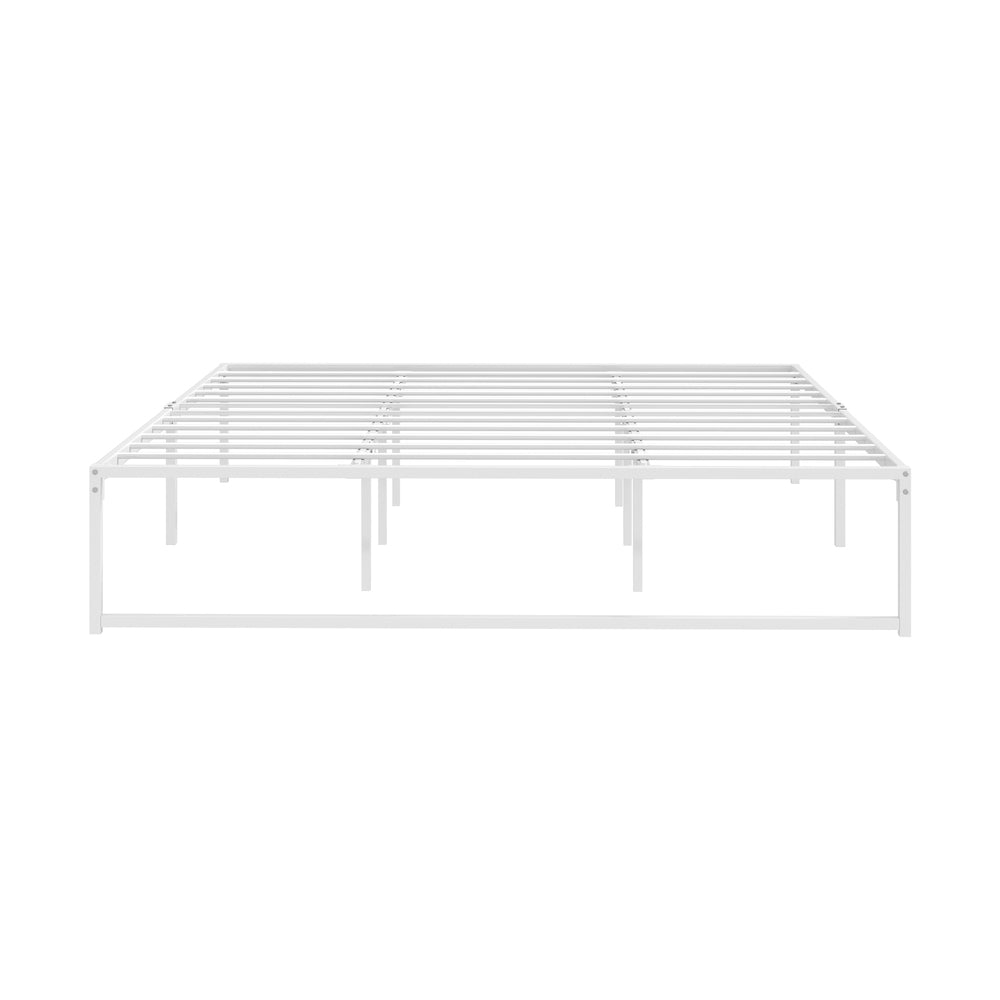 Oikiture Metal Bed Frame KIng Size Beds Base Platform White-Dining Chair-PEROZ Accessories