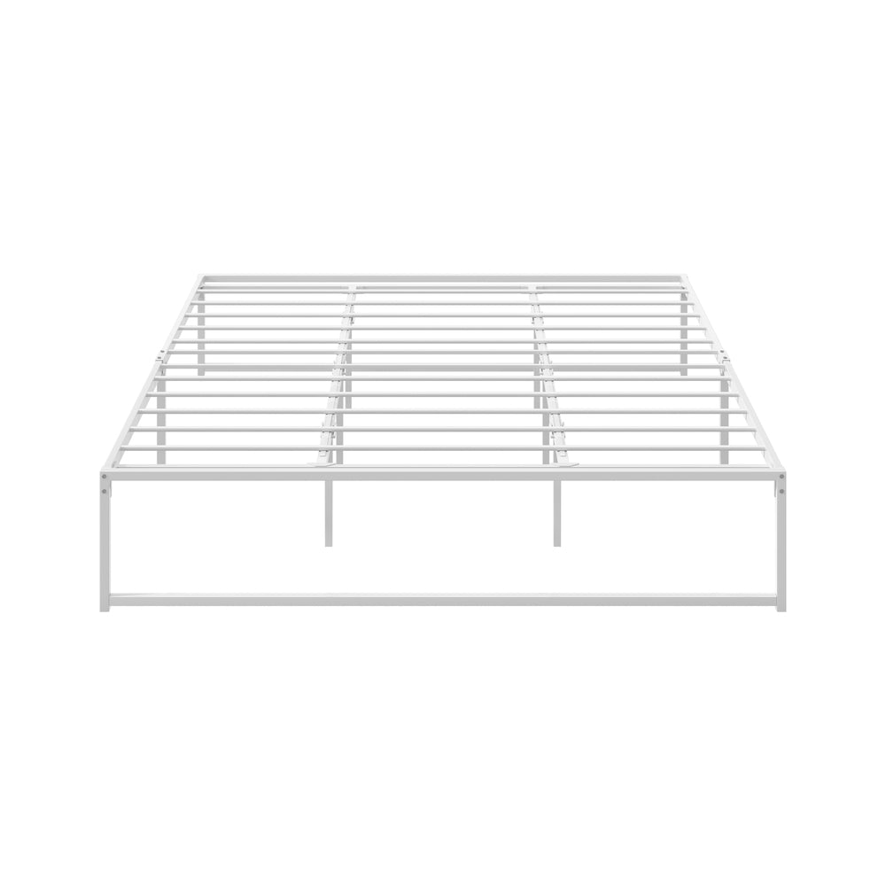 Oikiture Metal Bed Frame KIng Size Beds Base Platform White-Dining Chair-PEROZ Accessories