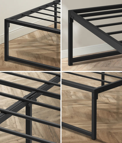 Oikiture Metal Bed Frame King Single Beds Platform Black-Metal Bed Frames-PEROZ Accessories