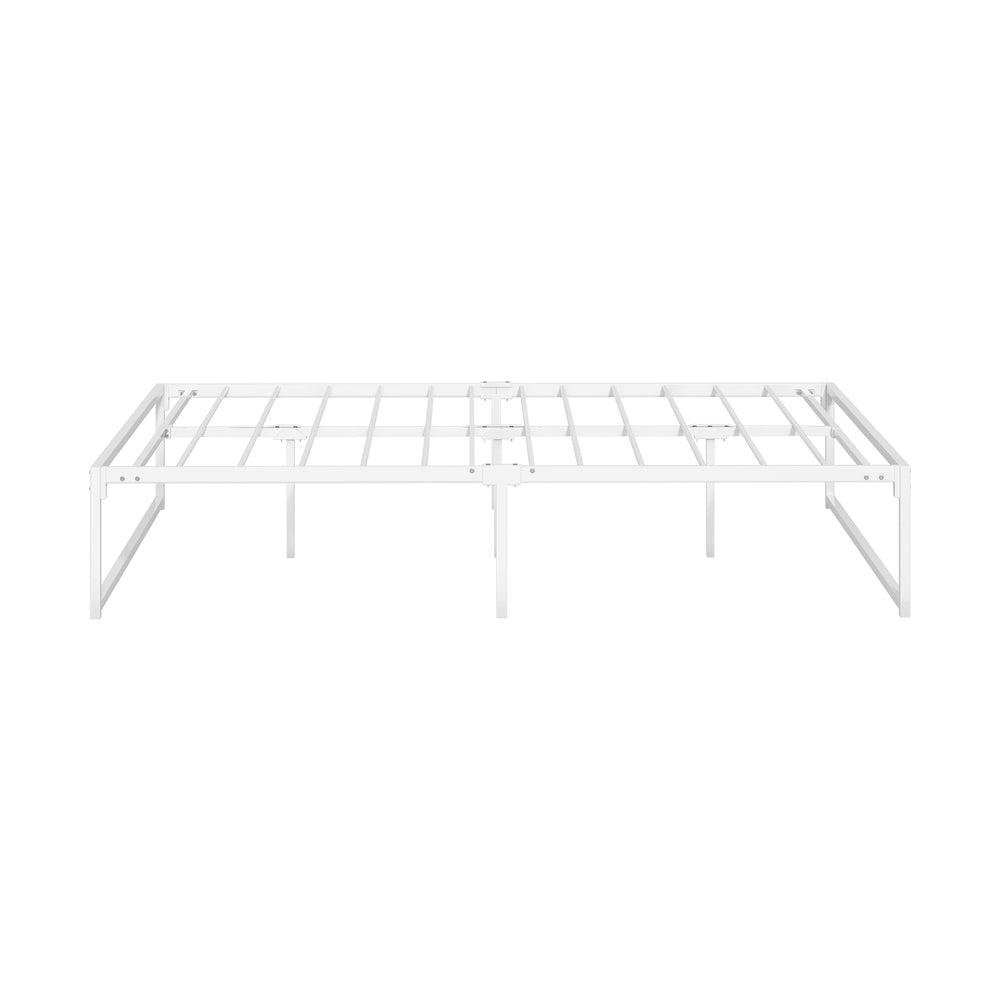 Oikiture Metal Bed Frame Queen Size Bed Base White-Metal Bed Frame-PEROZ Accessories