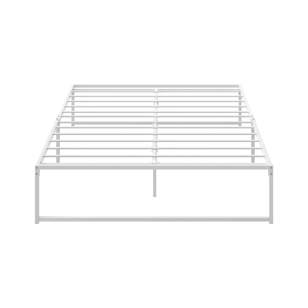Oikiture Metal Bed Frame Queen Size Bed Base White-Metal Bed Frame-PEROZ Accessories