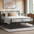 Oikiture Metal Bed Frame Double Size Bed Base Platform Black SIS-Metal Bed Frame-PEROZ Accessories