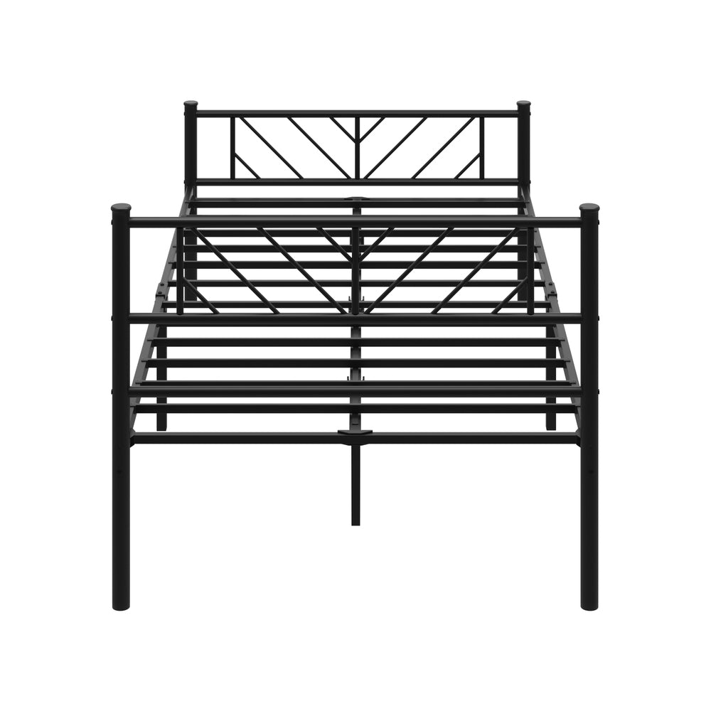 Oikiture Metal Bed Frame King Single Bed Base Platform Black SIS-Metal Bed Frame-PEROZ Accessories