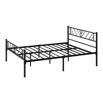 Oikiture Metal Bed Frame Queen Size Bed Base Platform Black SIS-Metal Bed Frame-PEROZ Accessories