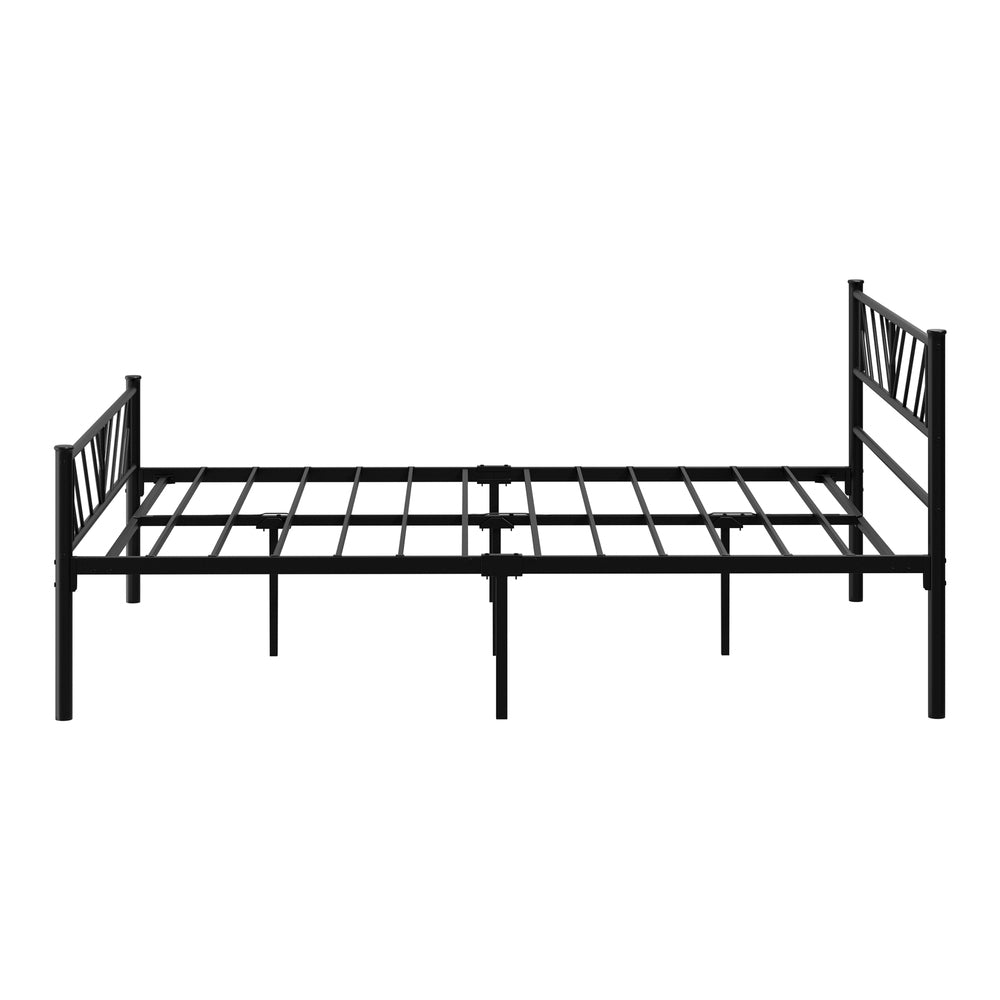 Oikiture Metal Bed Frame Queen Size Bed Base Platform Black SIS-Metal Bed Frame-PEROZ Accessories
