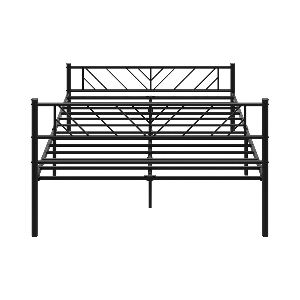 Oikiture Metal Bed Frame Queen Size Bed Base Platform Black SIS-Metal Bed Frame-PEROZ Accessories