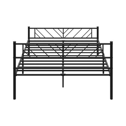 Oikiture Metal Bed Frame Queen Size Bed Base Platform Black SIS-Metal Bed Frame-PEROZ Accessories