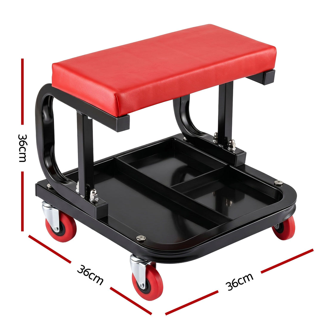 Giantz Creeper Seat Rolling Mechanic Stool with Tool Tray Heavy Duty 36x36cm-Auto Accessories > Auto Accessories Others > Automotive Repair &amp; Speciality Tools-PEROZ Accessories