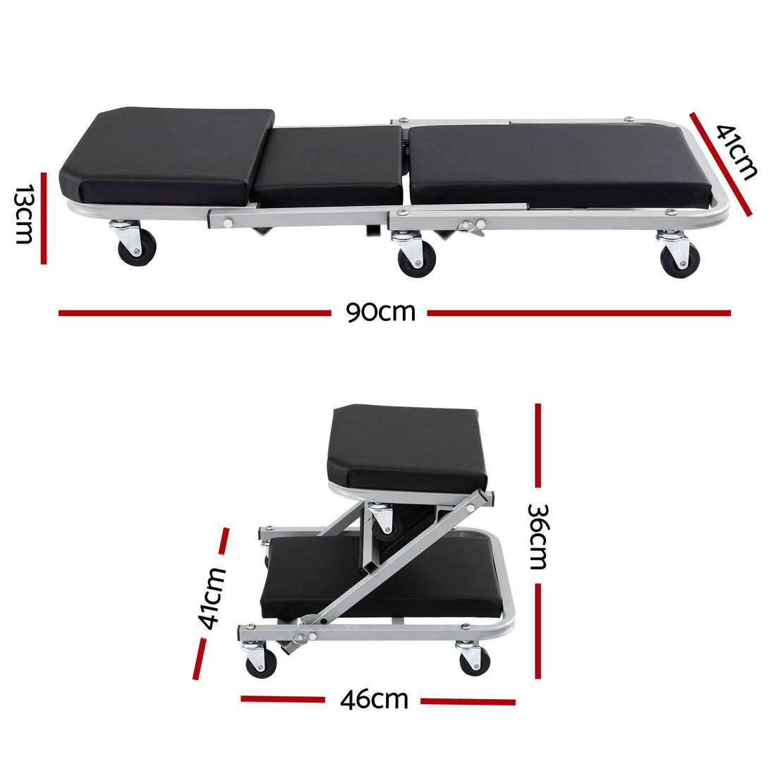 Giantz Garage Creeper 2-in-1 Mechanic Stool Rolling Automotive Z Creeper Seat-Auto Accessories > Auto Accessories Others > Automotive Repair &amp; Speciality Tools-PEROZ Accessories
