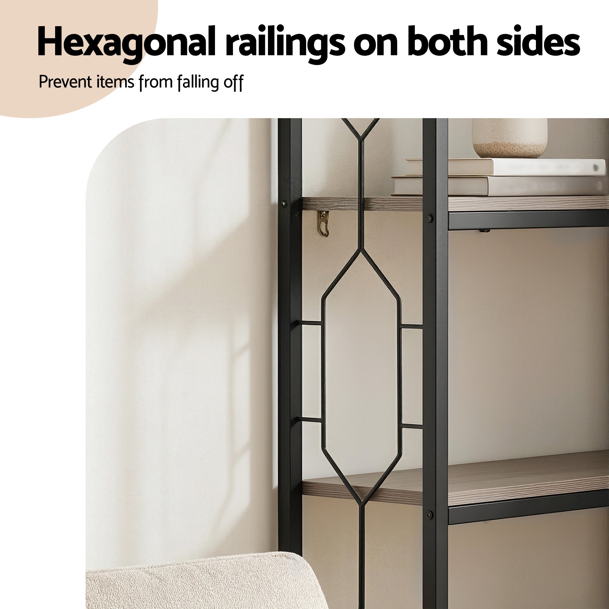 Artiss 6 Tiers Bookshelf Corner Shelf Bookcase Display Shelves Oak-Furniture > Living Room > Bookcases &amp; Shelves-PEROZ Accessories