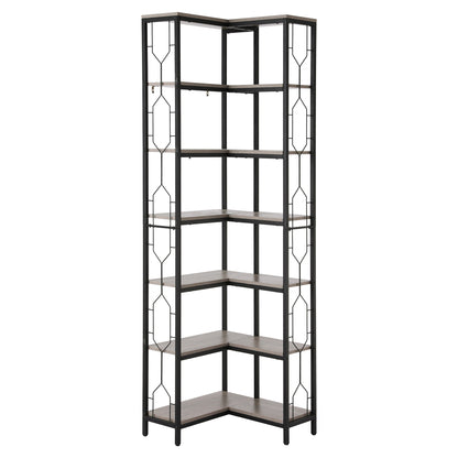 Artiss 6 Tiers Bookshelf Corner Shelf Bookcase Display Shelves Oak-Furniture > Living Room > Bookcases &amp; Shelves-PEROZ Accessories