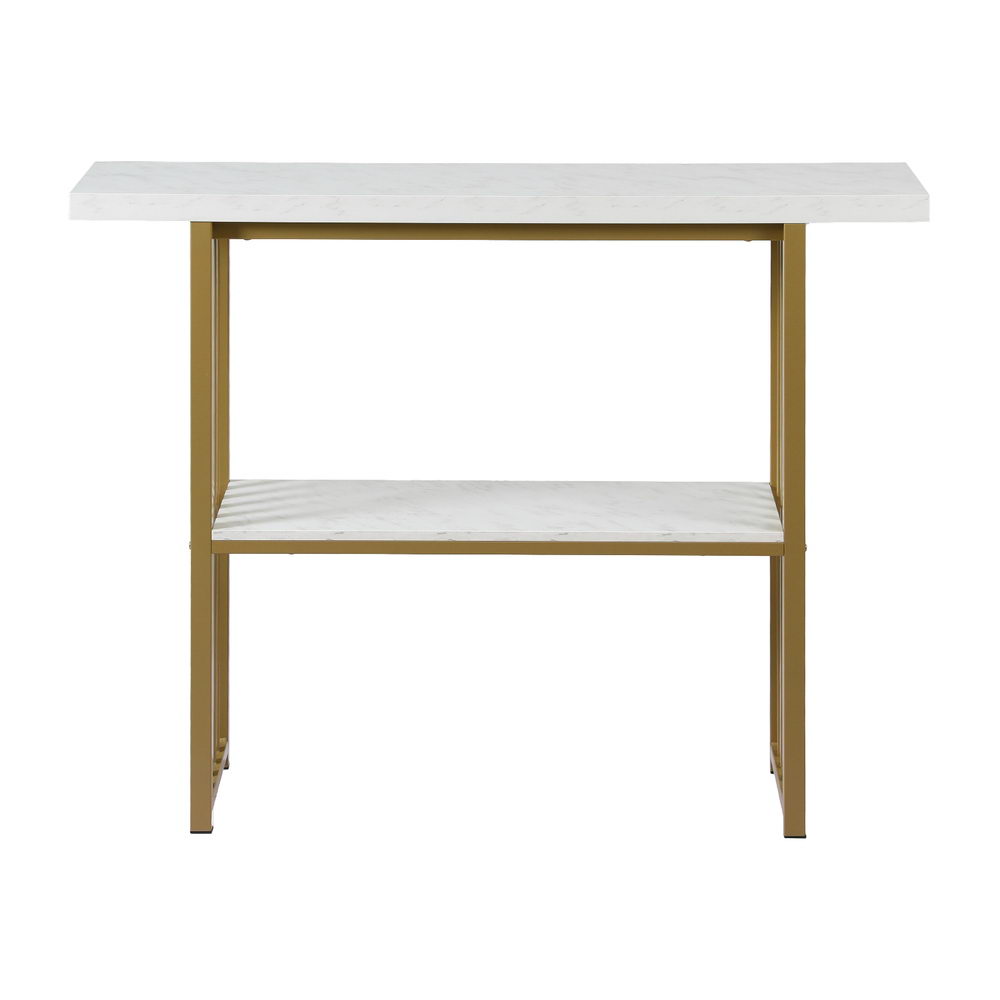 Artiss Console Table Marble Effect White&amp;Gold-Furniture &gt; Living Room &gt; Side Tables-PEROZ Accessories