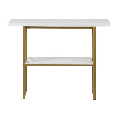 Artiss Console Table Marble Effect White&amp;Gold-Furniture &gt; Living Room &gt; Side Tables-PEROZ Accessories