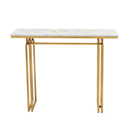 Artiss Console Table Hallway Entryway Table Marble Effect 110CM White &amp; Gold-Furniture > Living Room > Side Tables-PEROZ Accessories