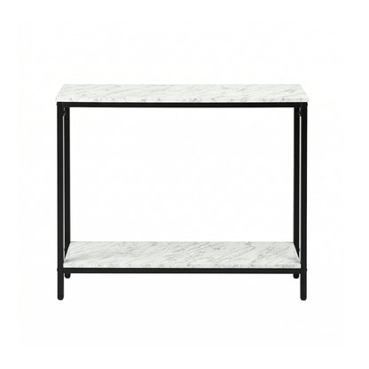 Artiss Console Table Entryway Hallway Display Desk Marble Effect White-Furniture > Living Room > Side Tables-PEROZ Accessories