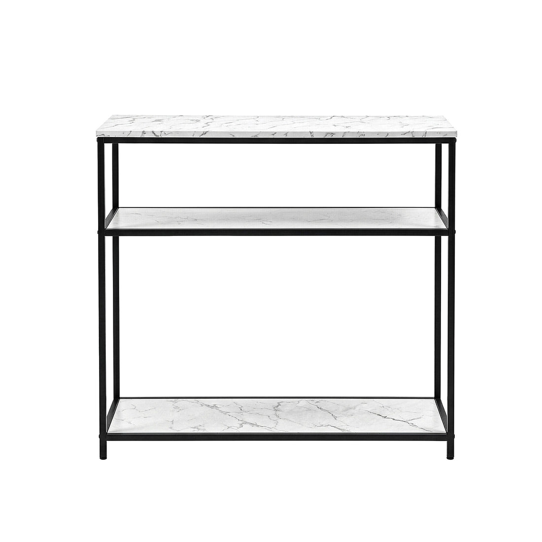 Artiss Console Table Marble Effect 3-Tier Sofa Entryway Side Table 90CM White-Furniture > Living Room > Side Tables-PEROZ Accessories