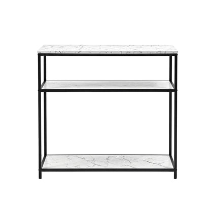 Artiss Console Table Marble Effect 3-Tier Sofa Entryway Side Table 90CM White-Furniture > Living Room > Side Tables-PEROZ Accessories