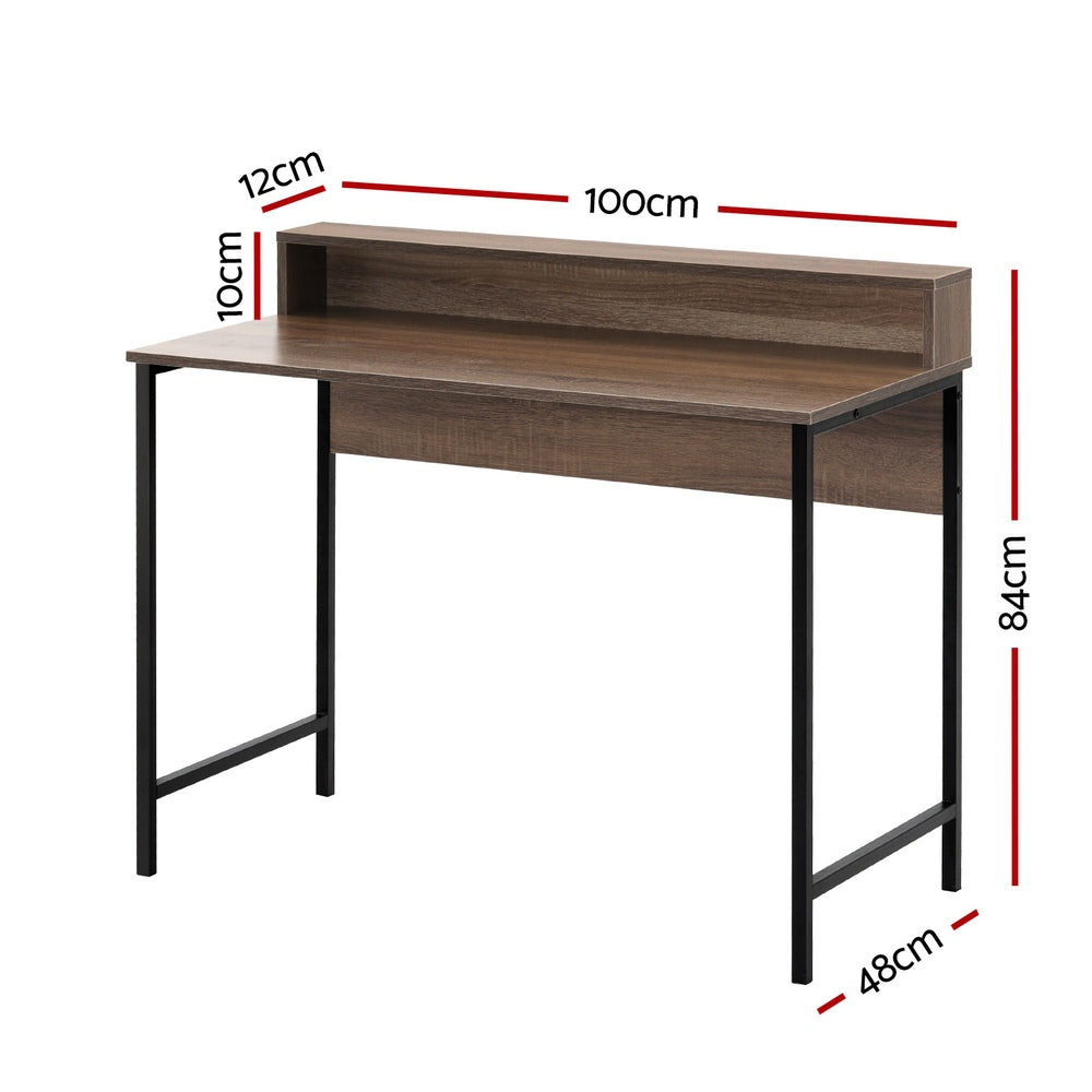 Artiss Computer Desk Shelf Oak 100CM-Office Desks-PEROZ Accessories