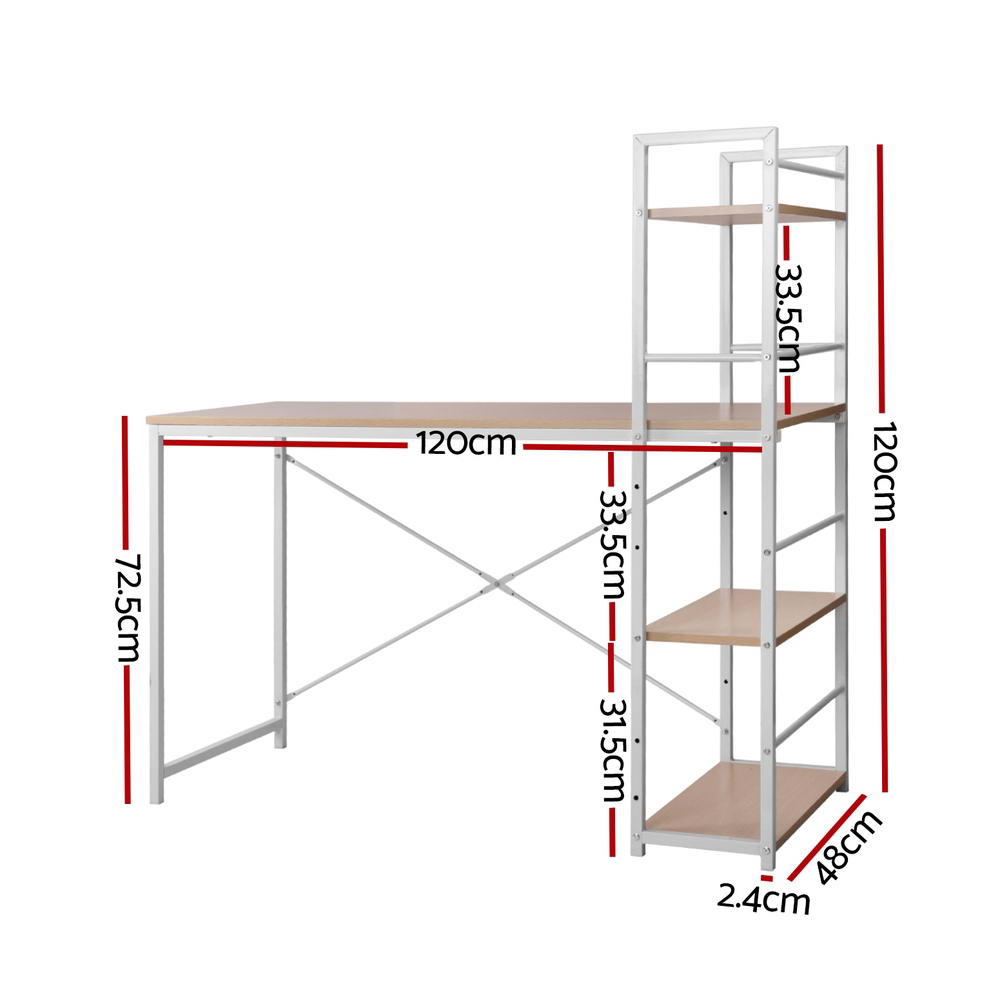Artiss Computer Desk Shelf Oak 120CM-Furniture &gt; Office-PEROZ Accessories
