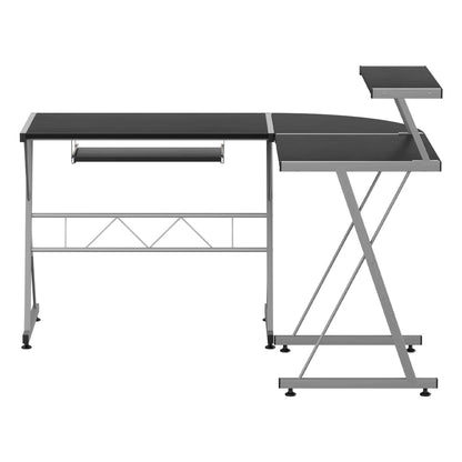 Artiss Computer Desk L-Shape Keyboard Tray Shelf Black-Furniture &gt; Office-PEROZ Accessories
