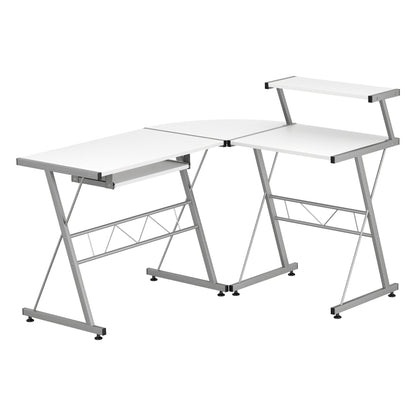 Artiss Computer Desk L-Shape Keyboard Tray Shelf White-Furniture &gt; Office-PEROZ Accessories